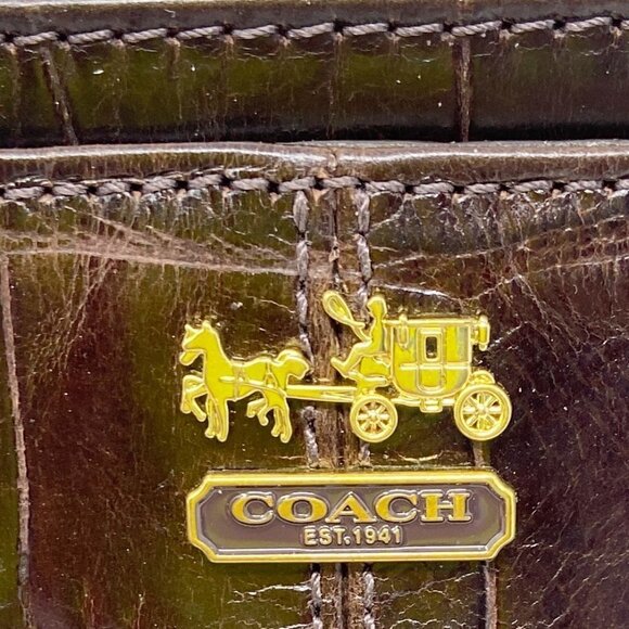 COACH | Madison Embossed Crocodile Leather Medium Wristlet NWT - Picture 10 of 13